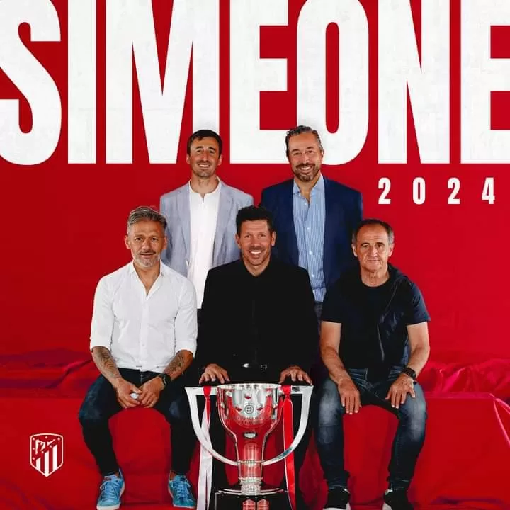 Atlético de Madrid anuncia renovación de Diego Simeone