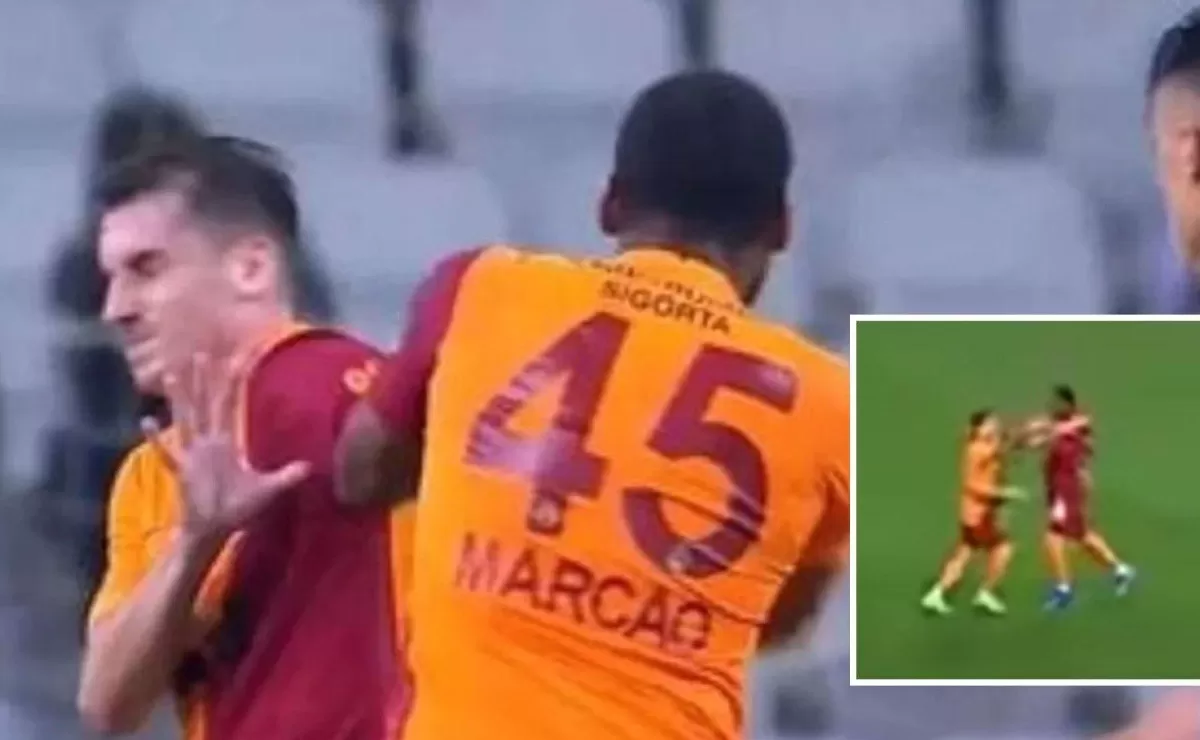 Jugador del Galatasaray es expulsado al golpear a un compañero