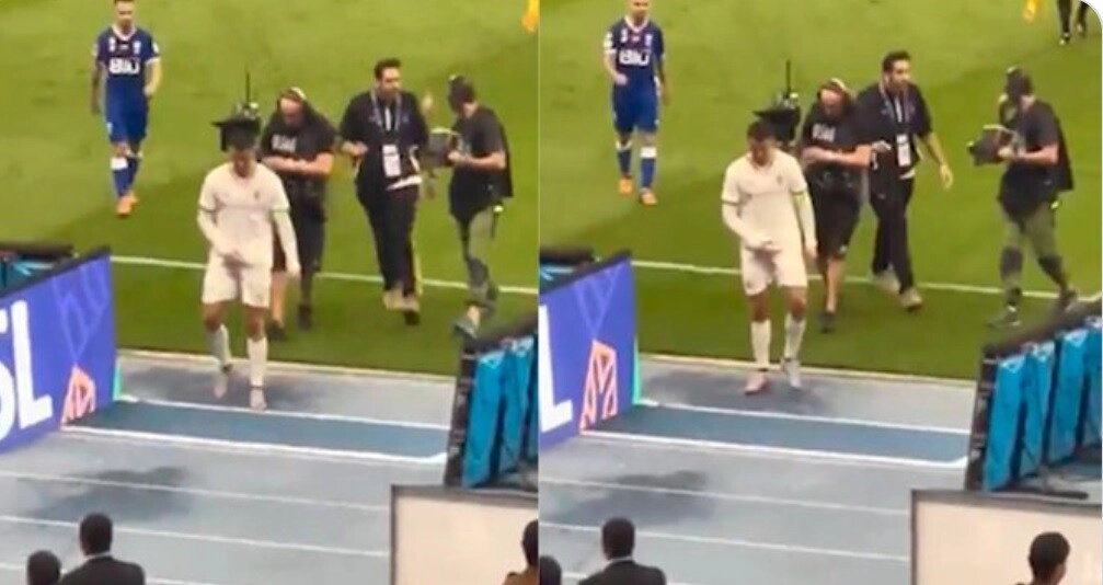 Cristiano Ronaldo y su gesto tras gritos desde la grada «Messi, Messi»