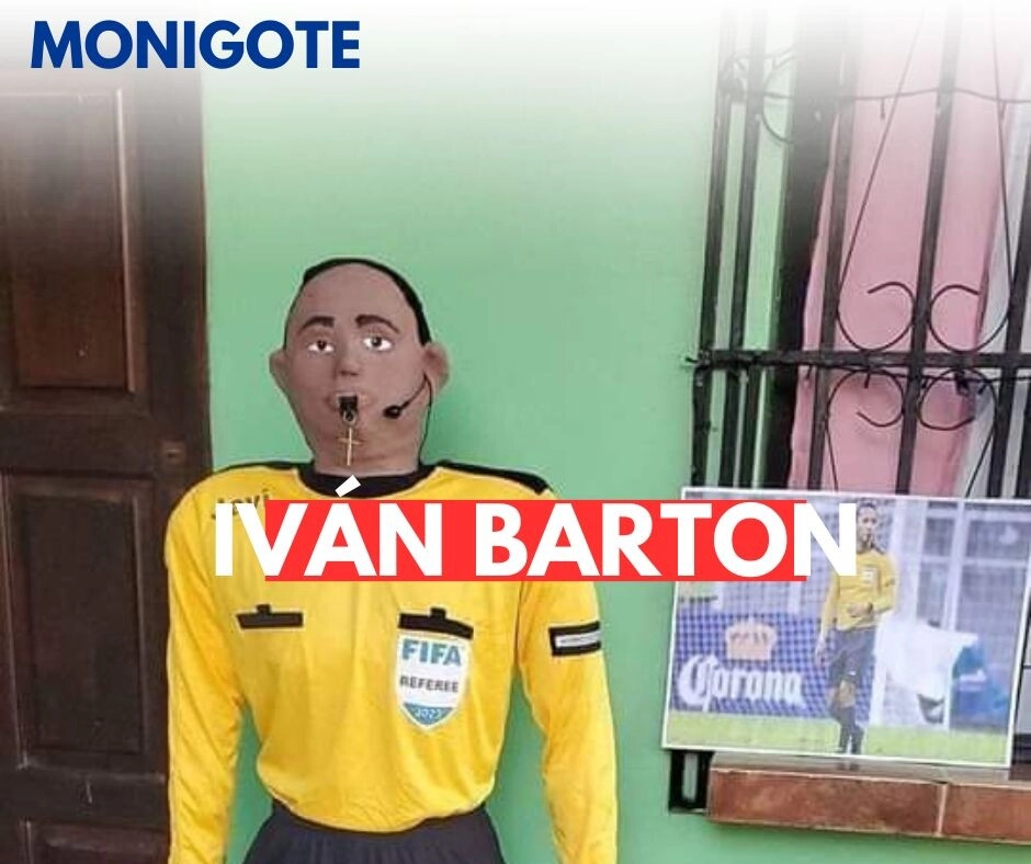 Monigote del árbitro Iván Barton, entre los favoritos para quemarlo en Honduras en este fin de año