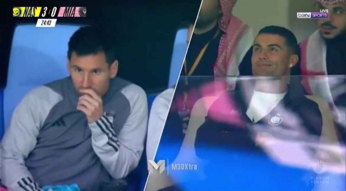 Paliza descomunal del Al-Nassr al Inter Miami con Messi en la banca y Cristiano Ronaldo en la grada
